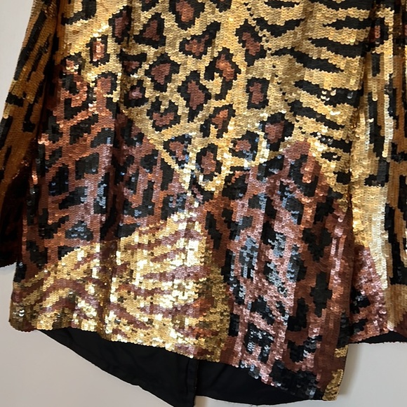 Vintage 1980’s Sequined Leopard Blazer French Collizioni Size L - Picture 9 of 12